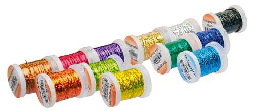 Veniard (Pack 12 Spools) Holographic Tinsel Fine Mixed Colours Fly Tying Materials (Product Length 21.8 Yds / 20m 12 Pack)